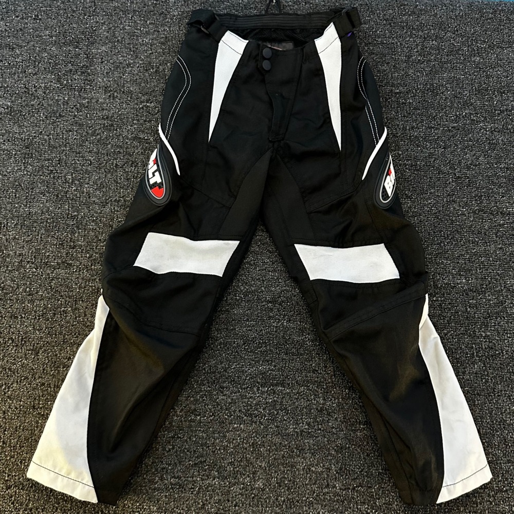 Bilt Motocross Racing Pants Youth 22 Black White Good Padded Reinforced MX Gear